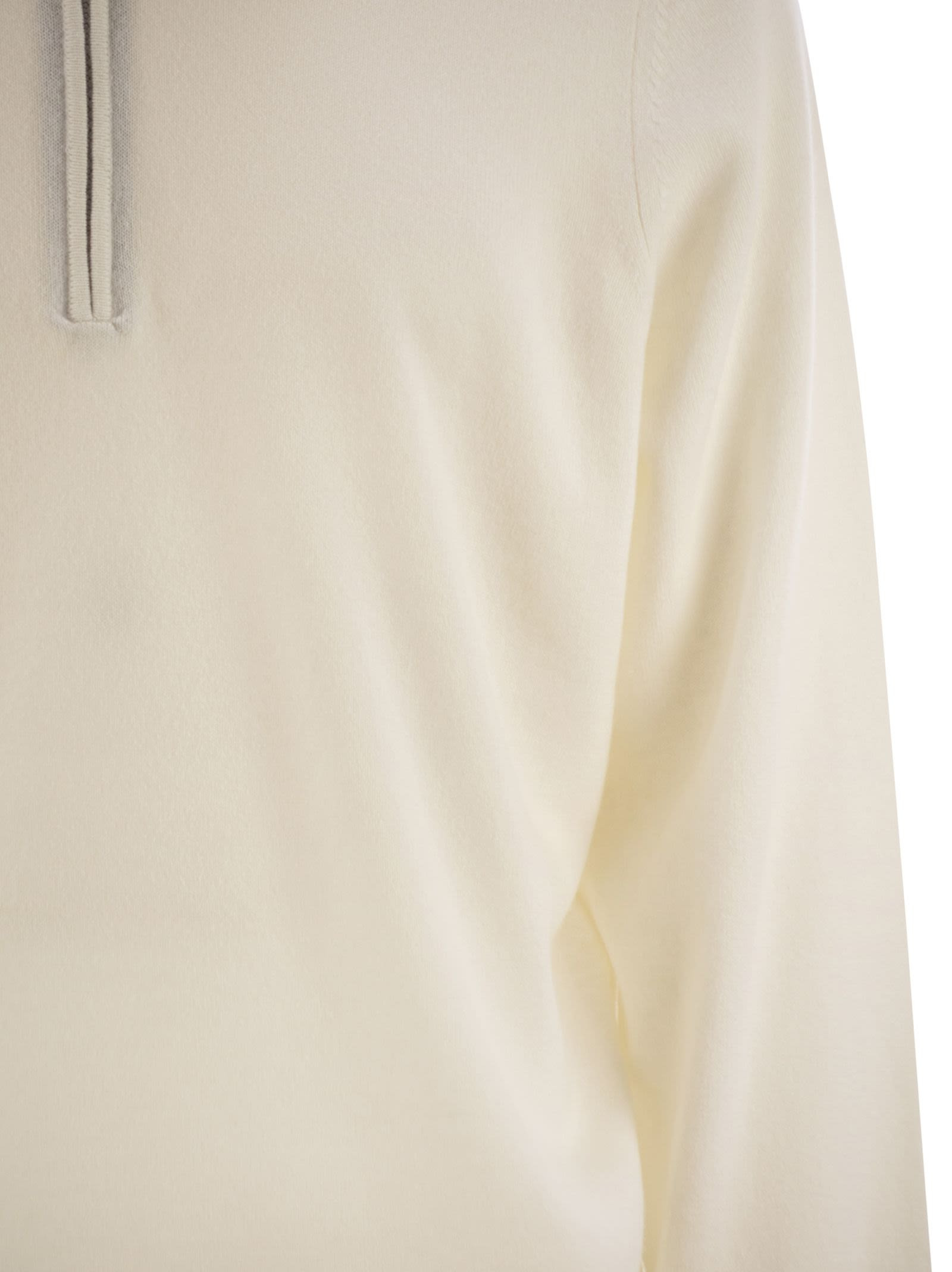 Brunello Cucinelli Men High-Necked Cashmere Sweater With Zip Opening - 4