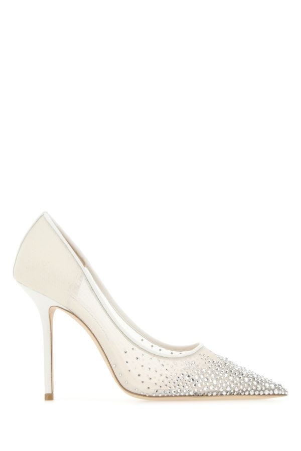 Jimmy Choo Woman Embellished Mesh Love 100 Pumps - 1