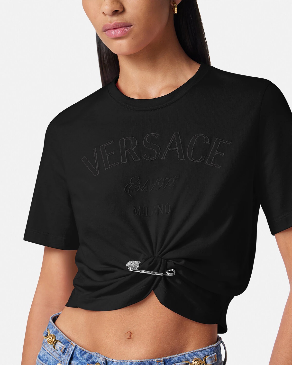 Versace Milano Stamp Crop T-Shirt - 3