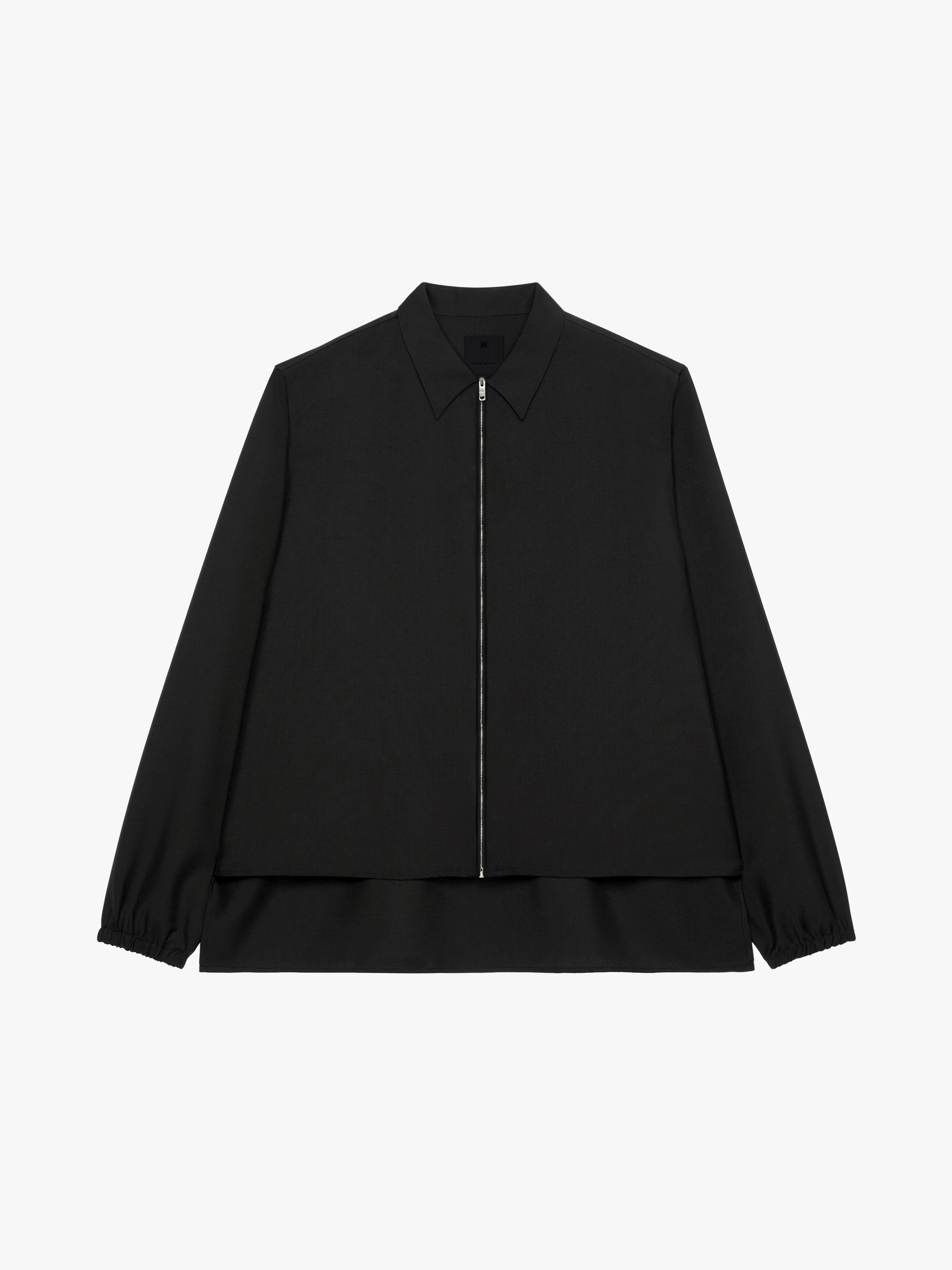 OVERSIZED ZIPPED SHIRT IN WOOL AND MOHAIR - 1