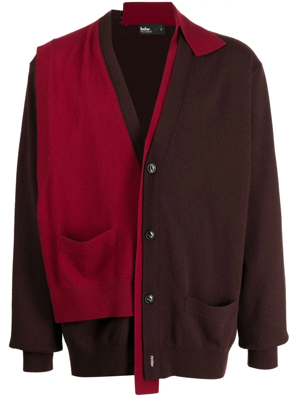 asymmetric wool cardigan - 1