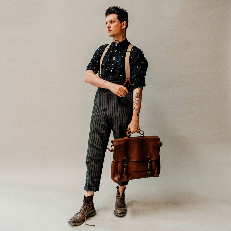 48H IRVING EXECUTIVE POSTMAN BAG - AMBER BROWN 6