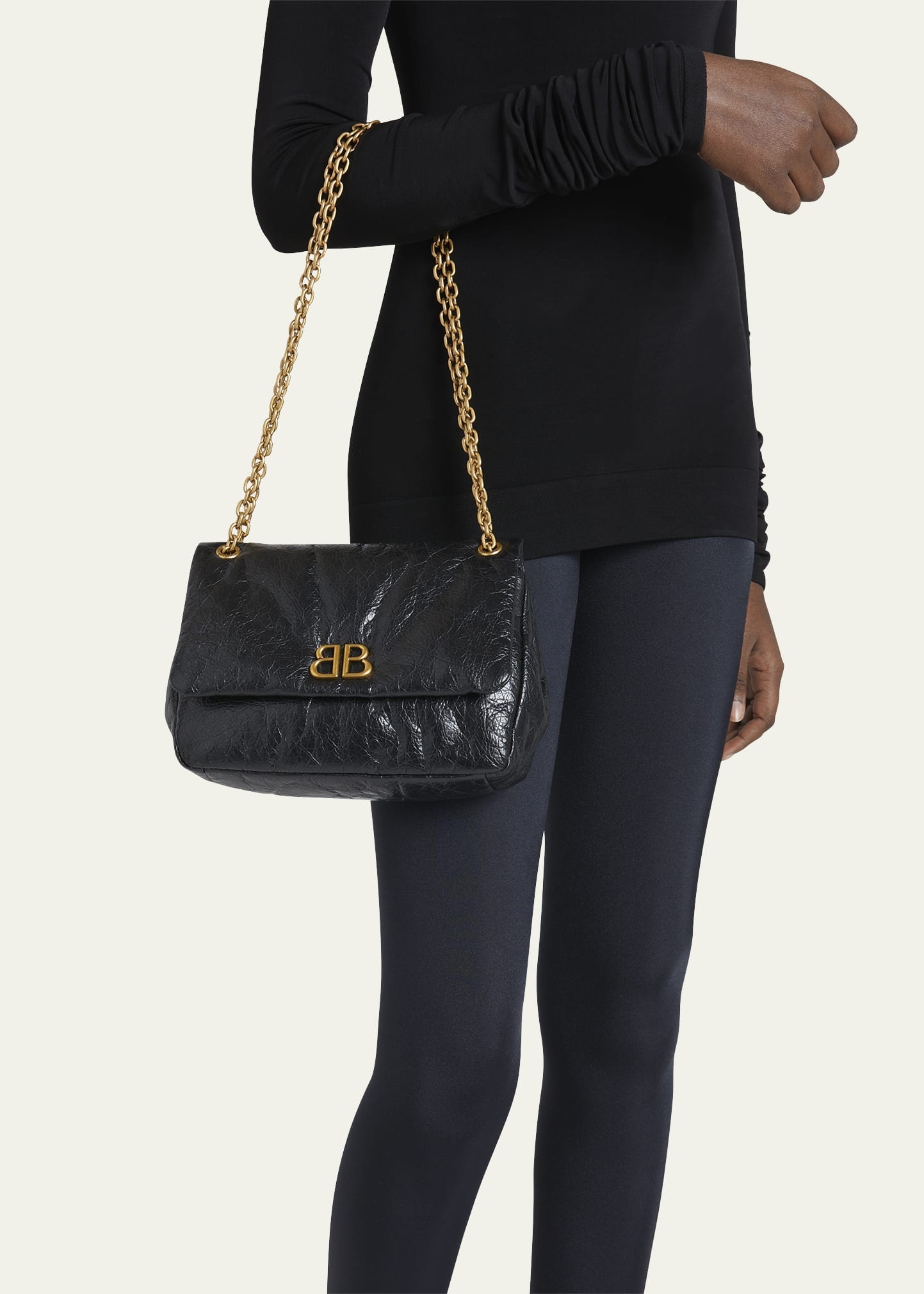 Monaco Mini Leather Chain Shoulder Bag - 2