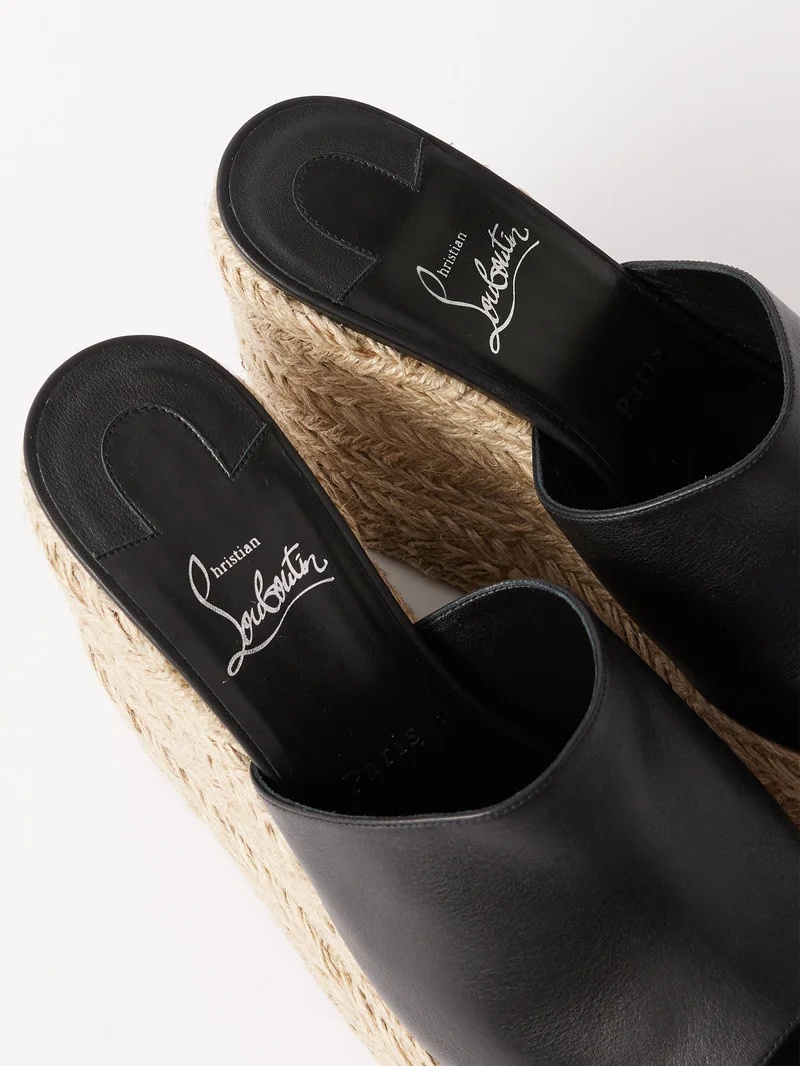 Christian Louboutin Ariella 130 leather espadrille wedge