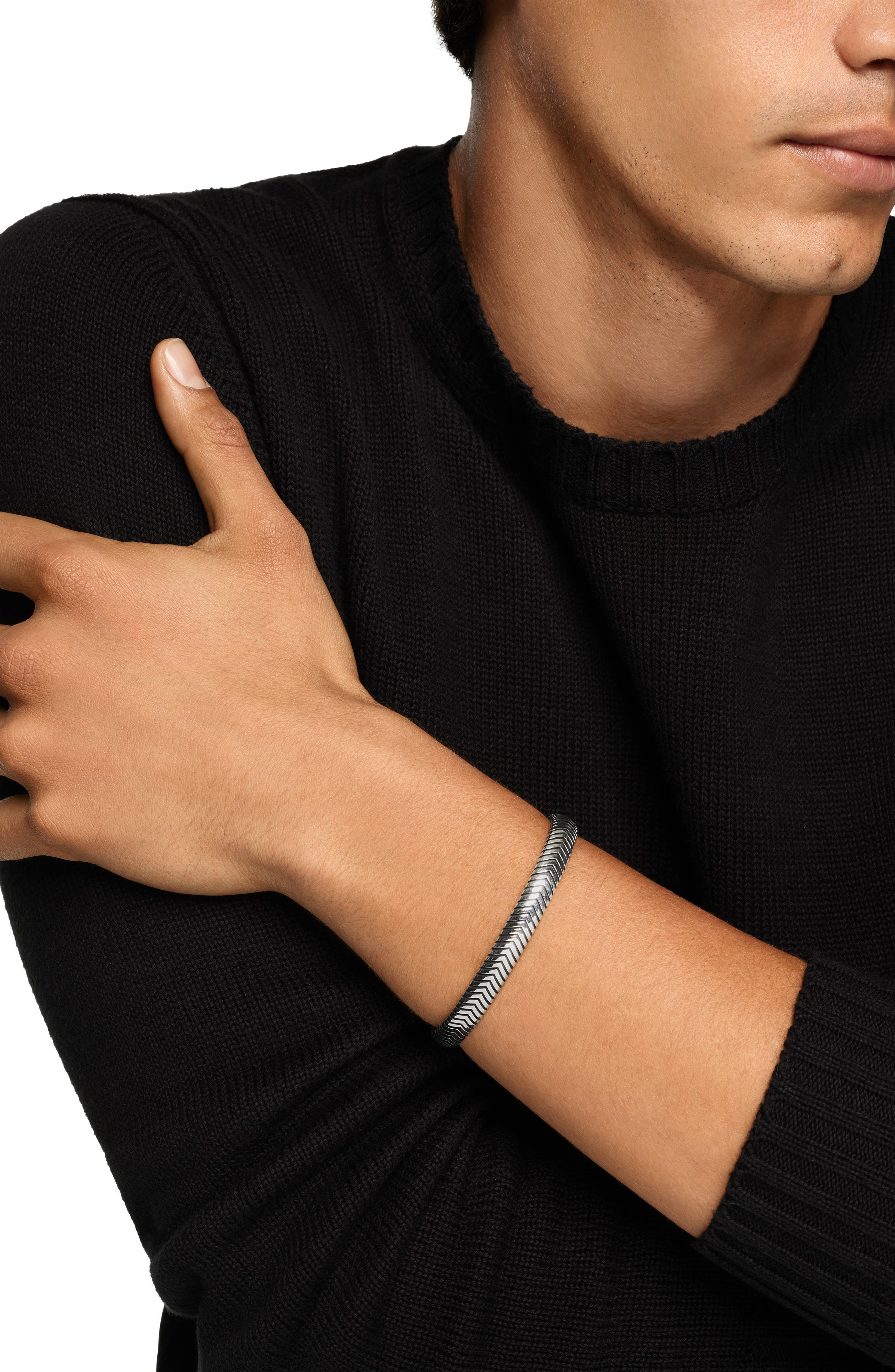 David Yurman Chevron Cuff Bracelet in Sterling Silver at Nordstrom - 2