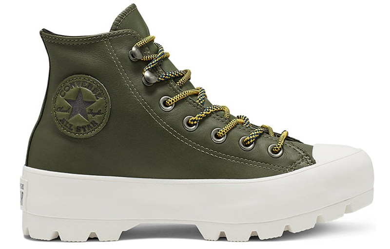 (WMNS) Converse Winter GORE-TEX Lugged Chuck Taylor All Star Boot High Top Thick Sole Army Green 566 2
