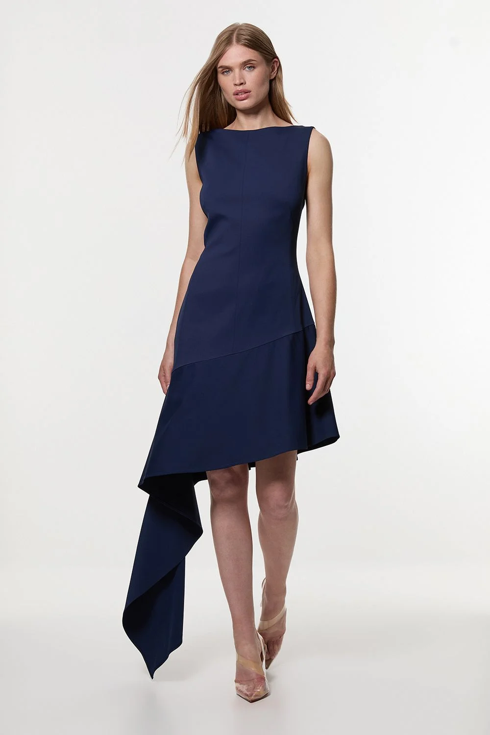 Digital Ophelia Polished Tailored Open Back Hem Detail Mini Dress - 1