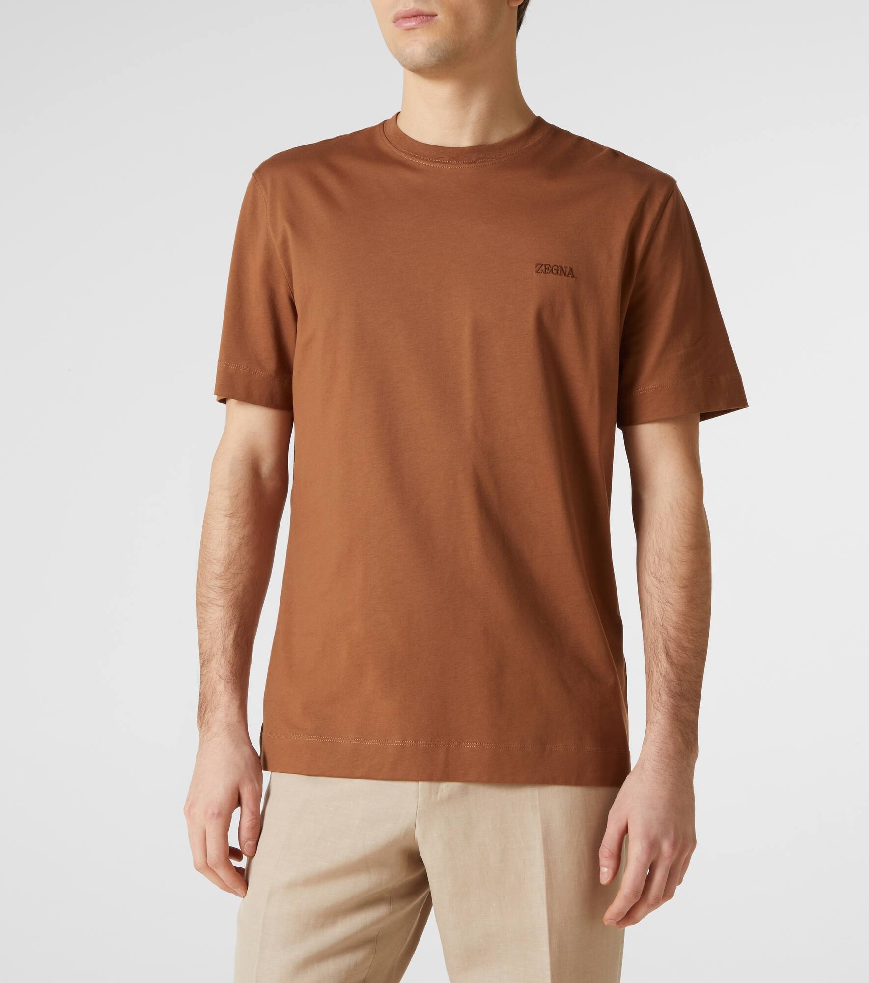 Logo embroidered cotton jersey T-shirt - 3