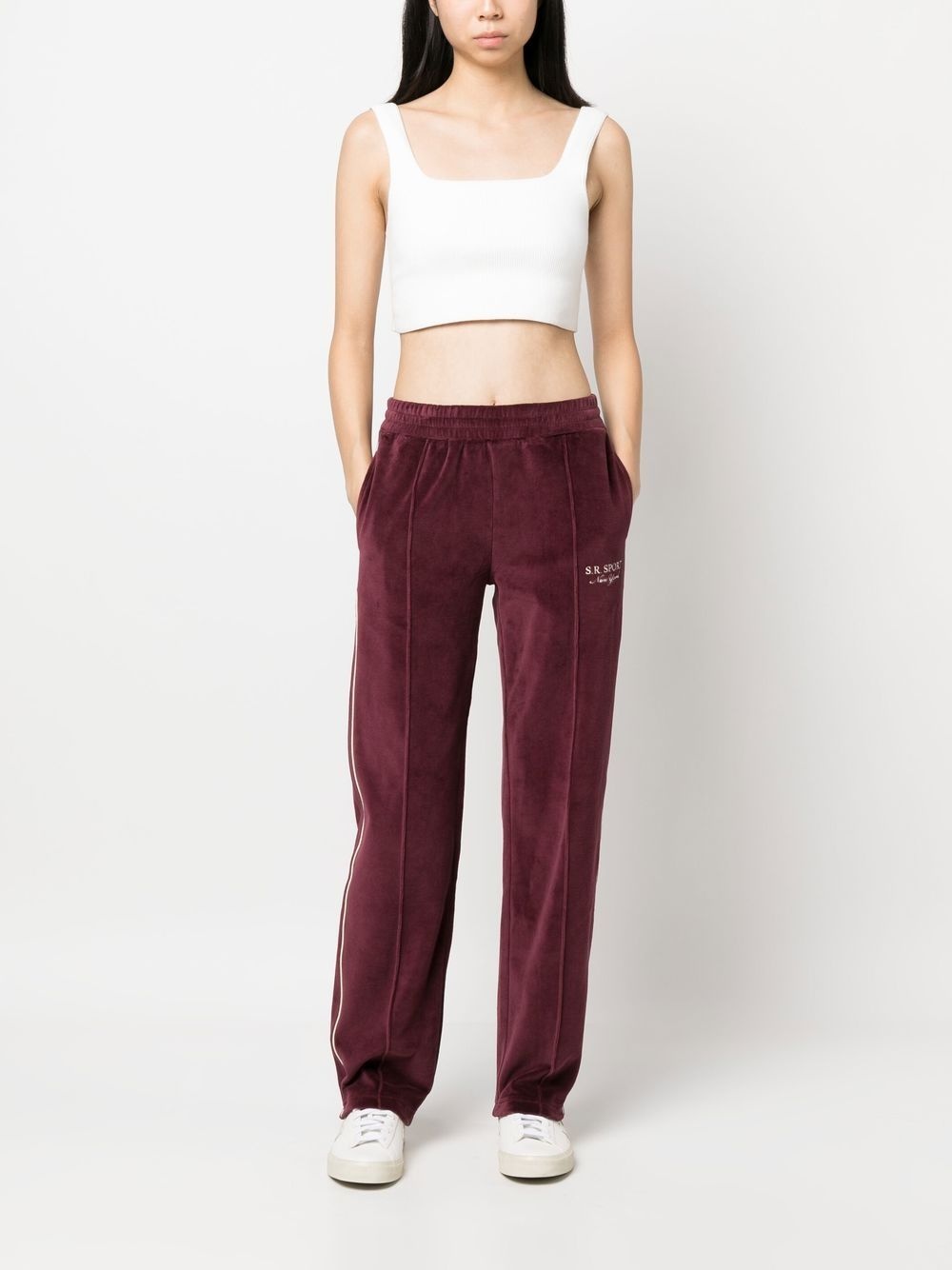velour side-stripe track pants - 2