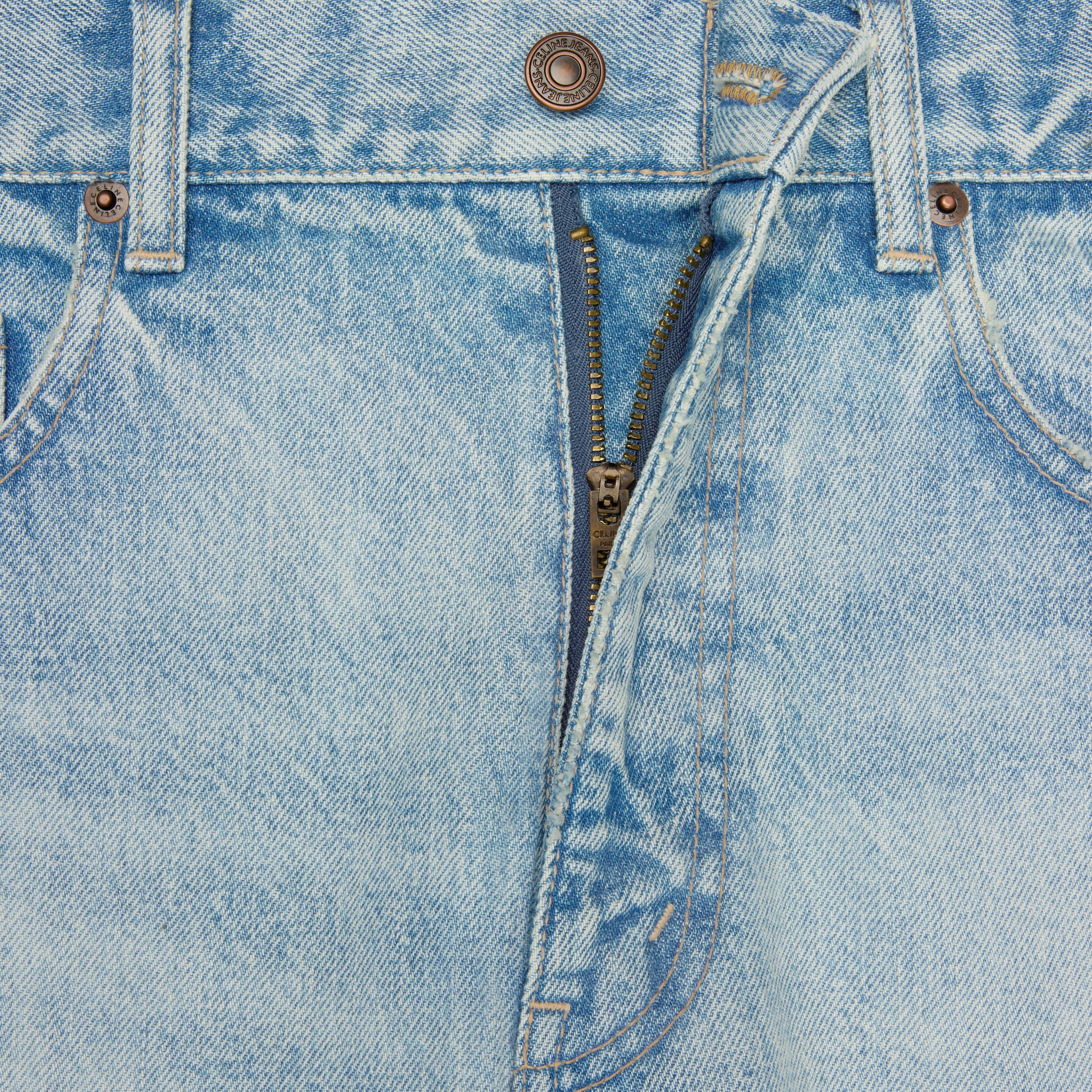 wide leg jeans in golden harmony wash denim - 4