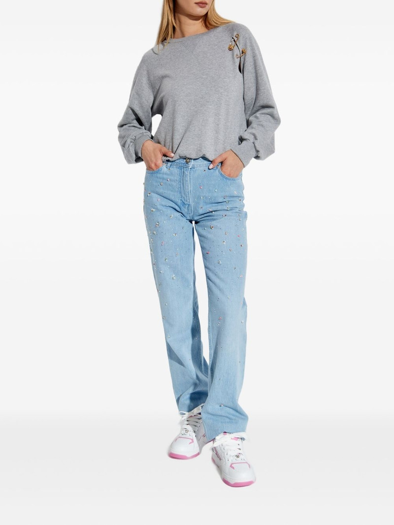 VERSACE raglan-sleeve safety-pin sweatshirt outlook