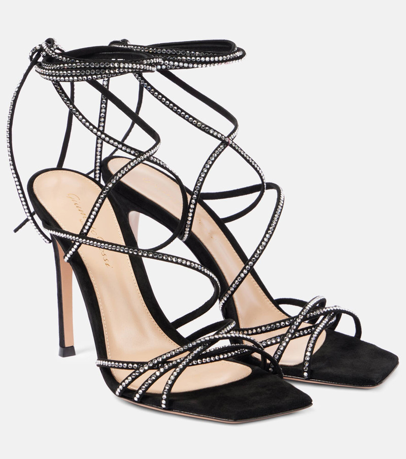 Ankletie 105 embellished suede sandals - 1