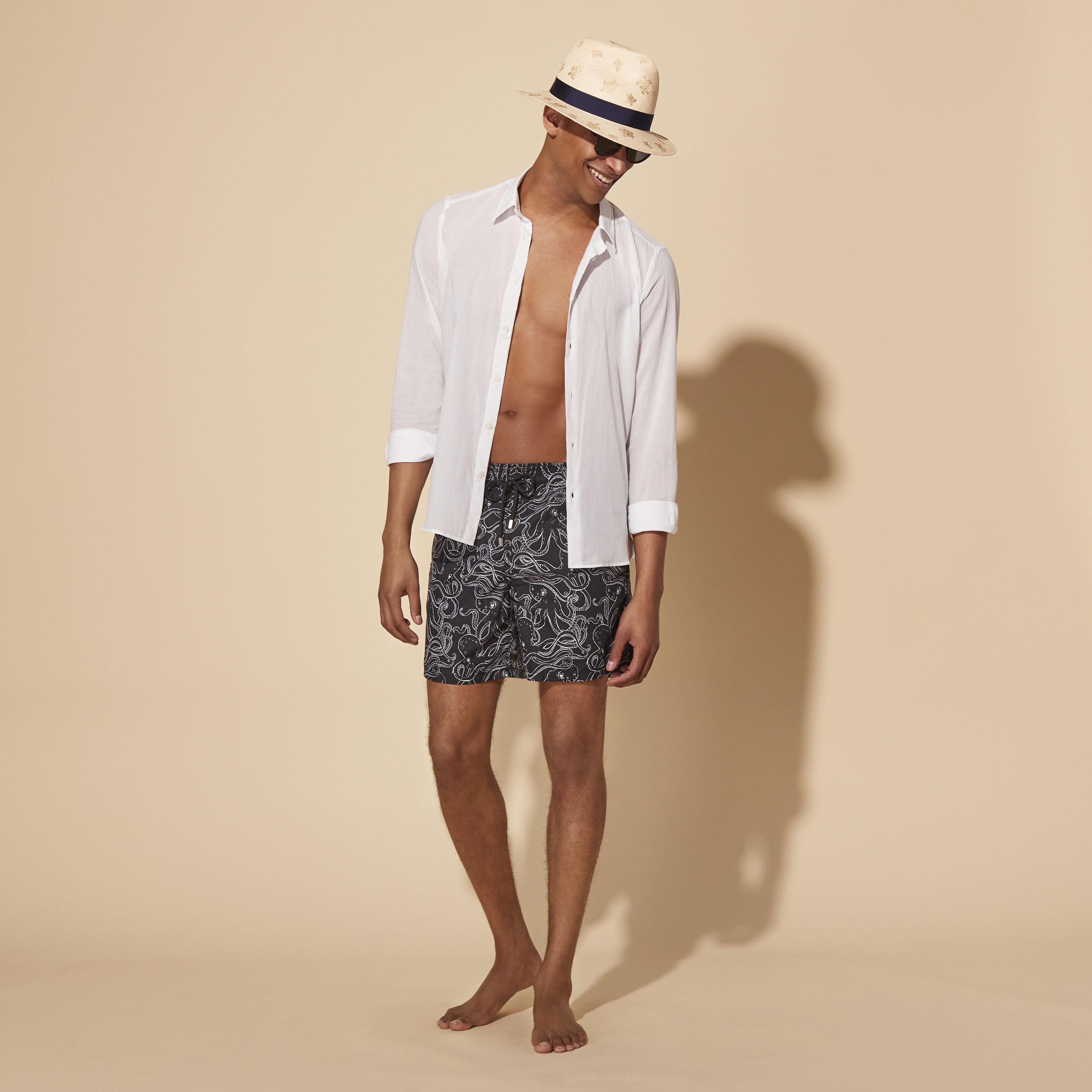 Men Swim Trunks Black Octopus - 5