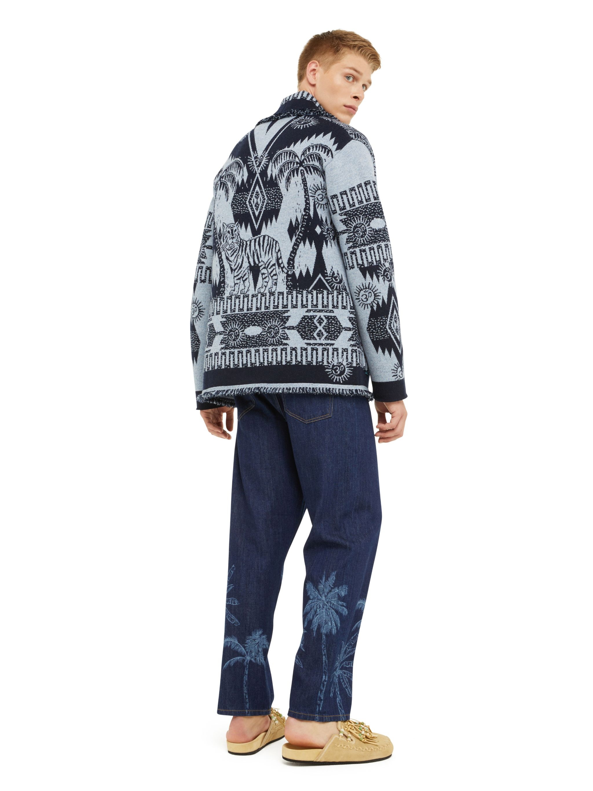 Wood Block Ibrid Jacquard Cardigan - 2