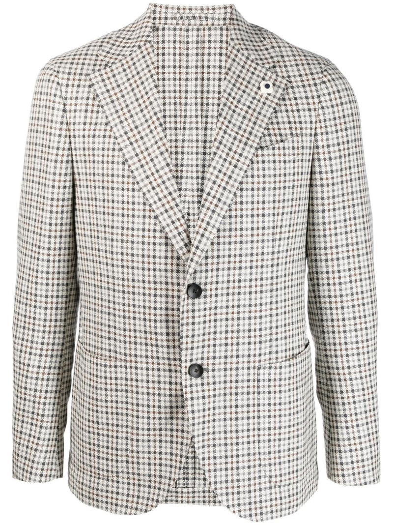 single breasted wool-blend blazer 1