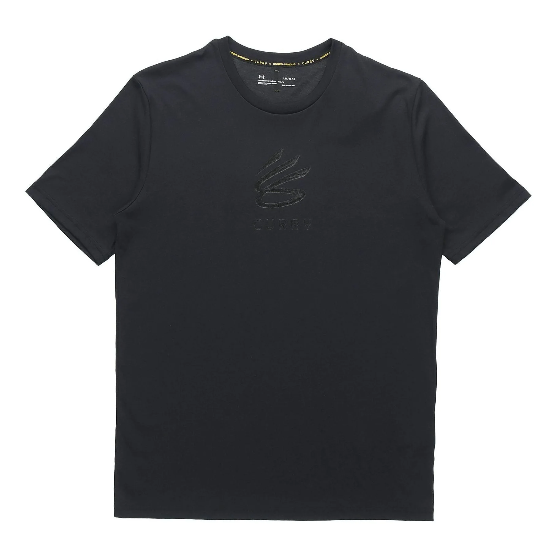 Men's Under Armour Curry Casual Round Neck Cotton Short Sleeve Black 1362819-001 - 1