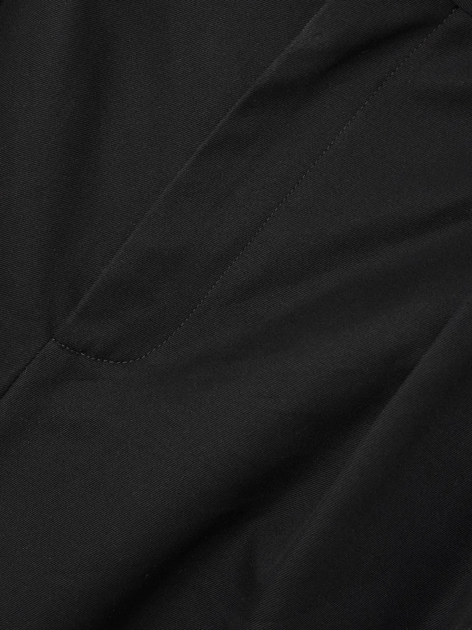 Pleated cotton and silk-blend gabardine barrel-leg pants Black - 4