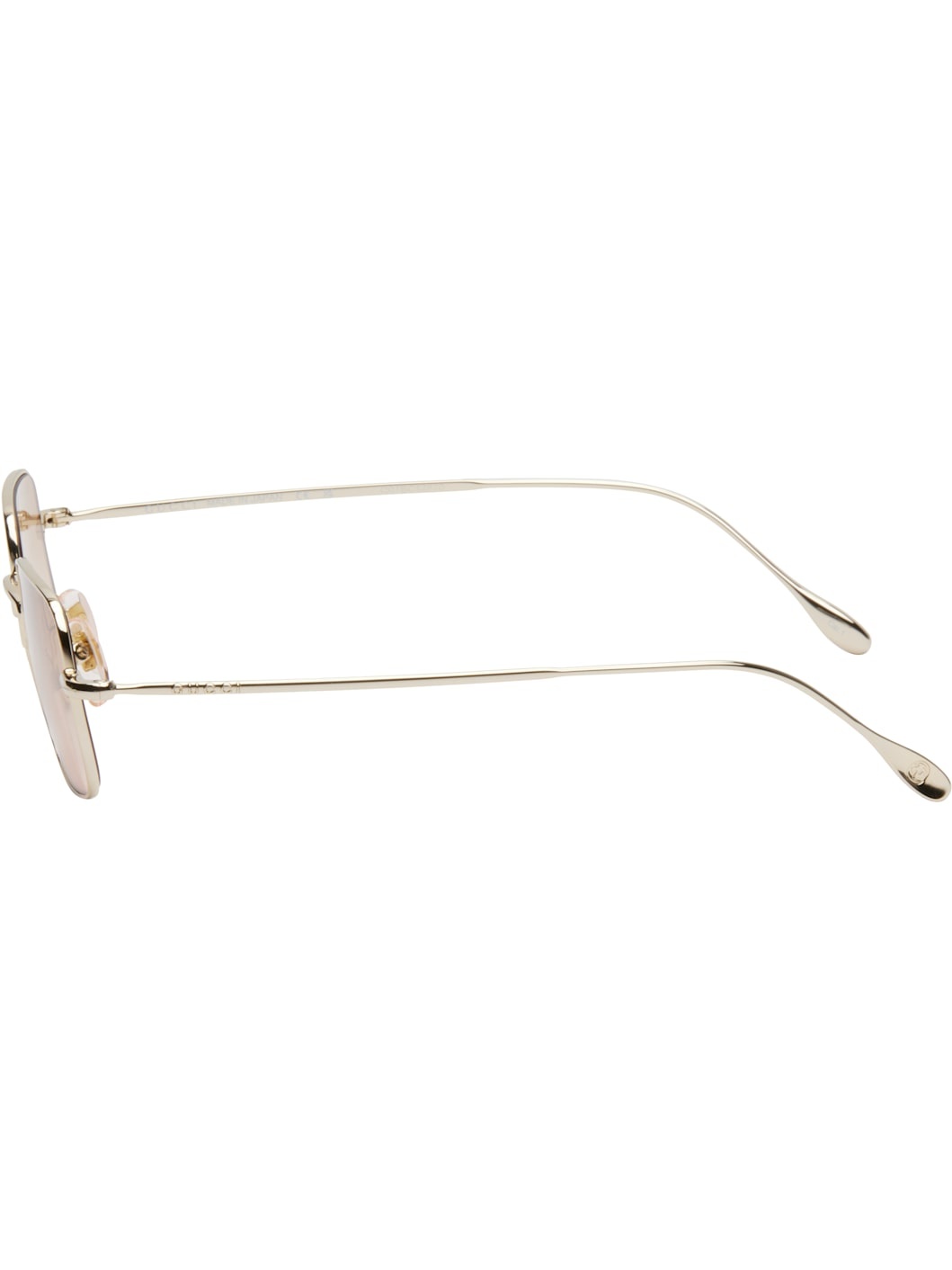 Gold Light Banana Squared Metal Sunglasses - 3