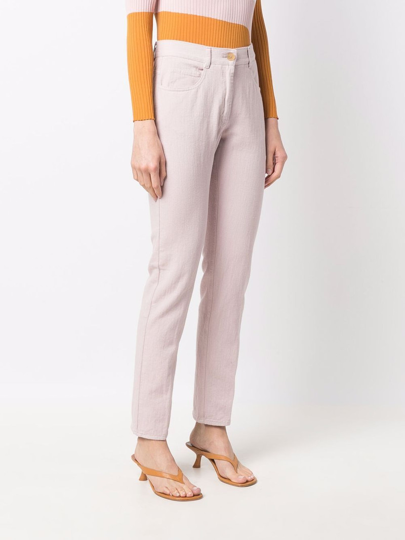high-waisted slim cut trousers 3