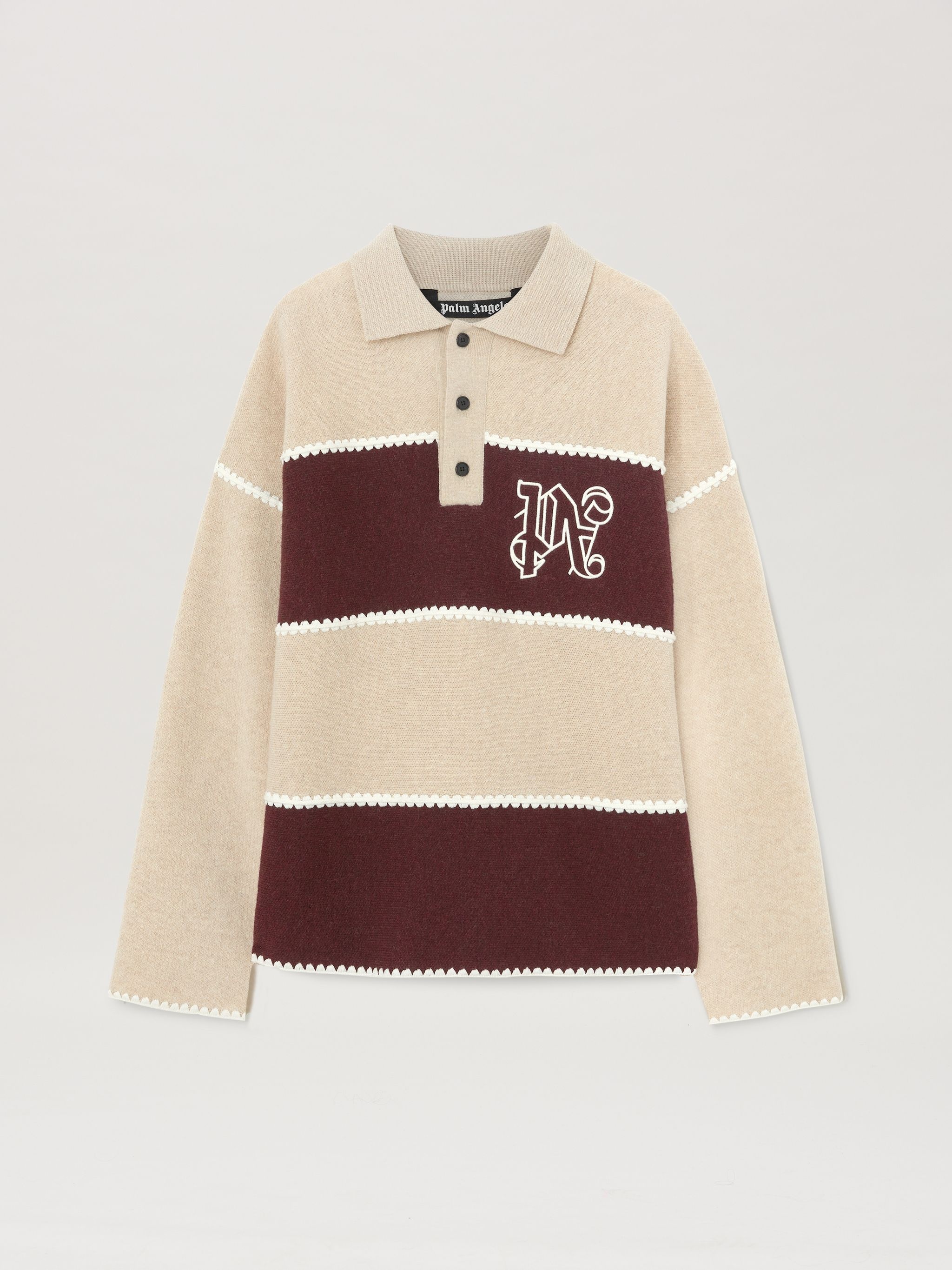 Monogram Striped Knit Polo - 1
