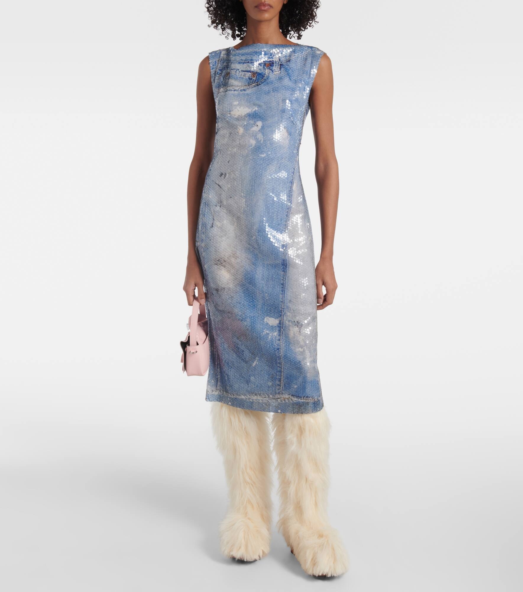 Faux fur knee-high boots - 3