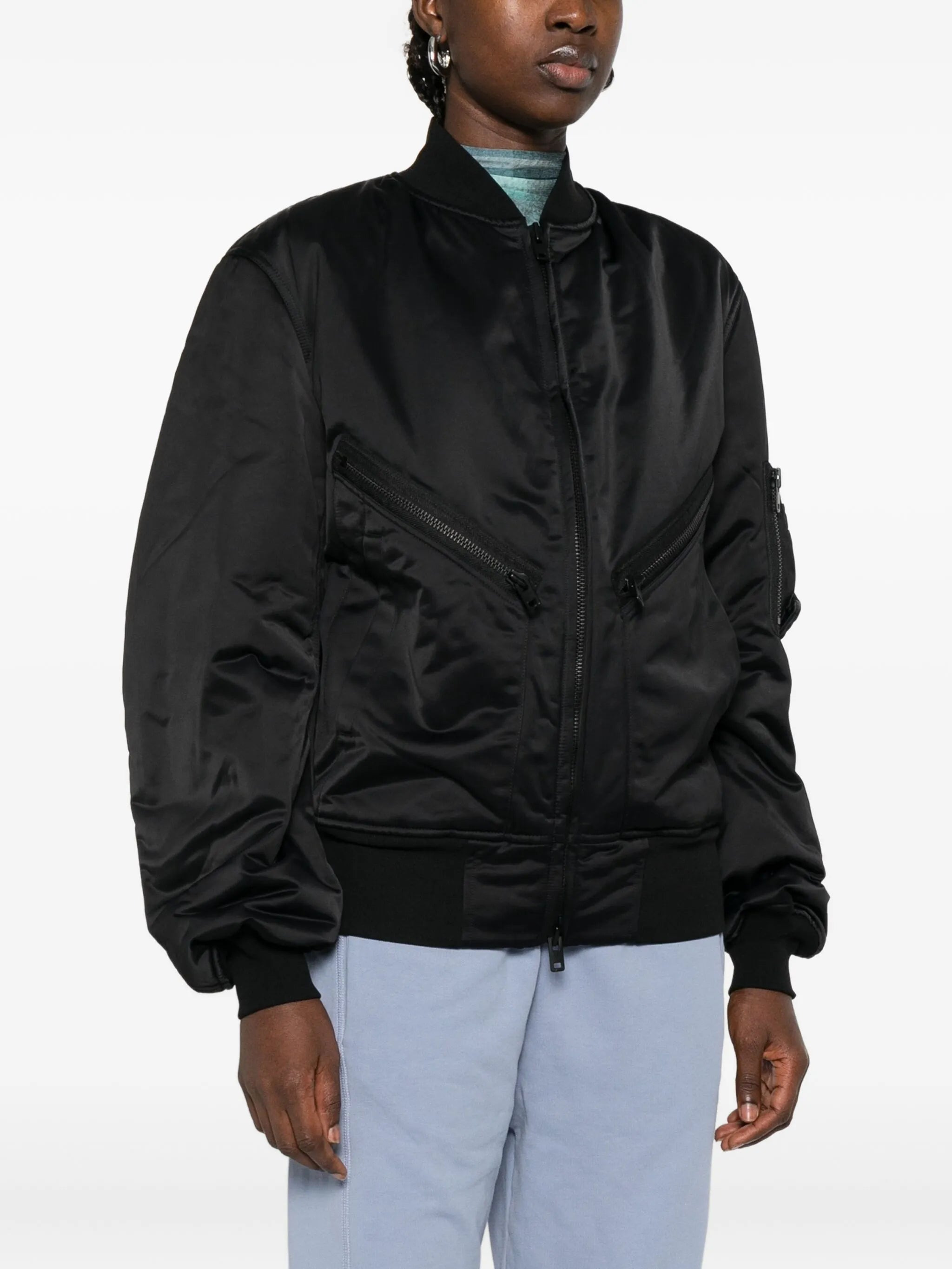 Y-3 Zip-fastening Pocketed Bomber Jacket - 3
