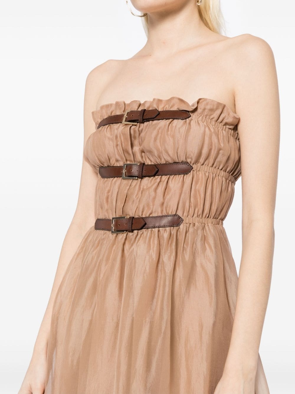off-shoulder buckled dress - 5