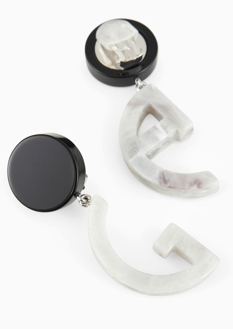 GIORGIO ARMANI Earrings with GA resin pendants outlook