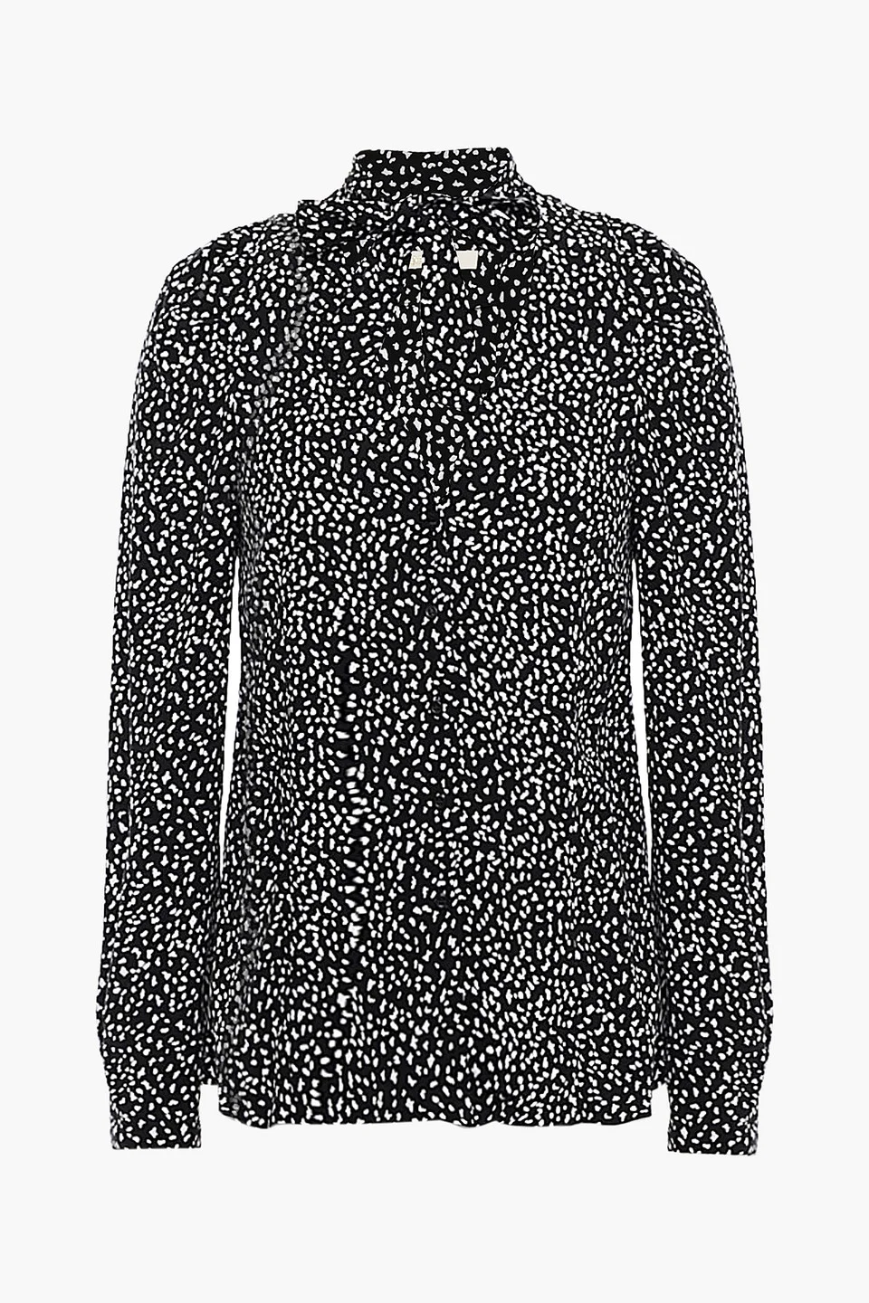 Tie-neck printed cupro-blend blouse - 1