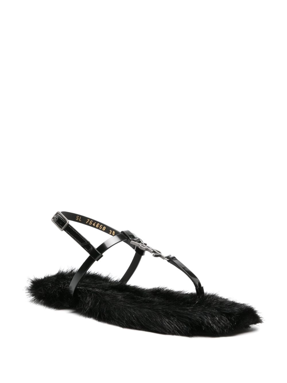 Cassandra faux fur-lined sandals - 2