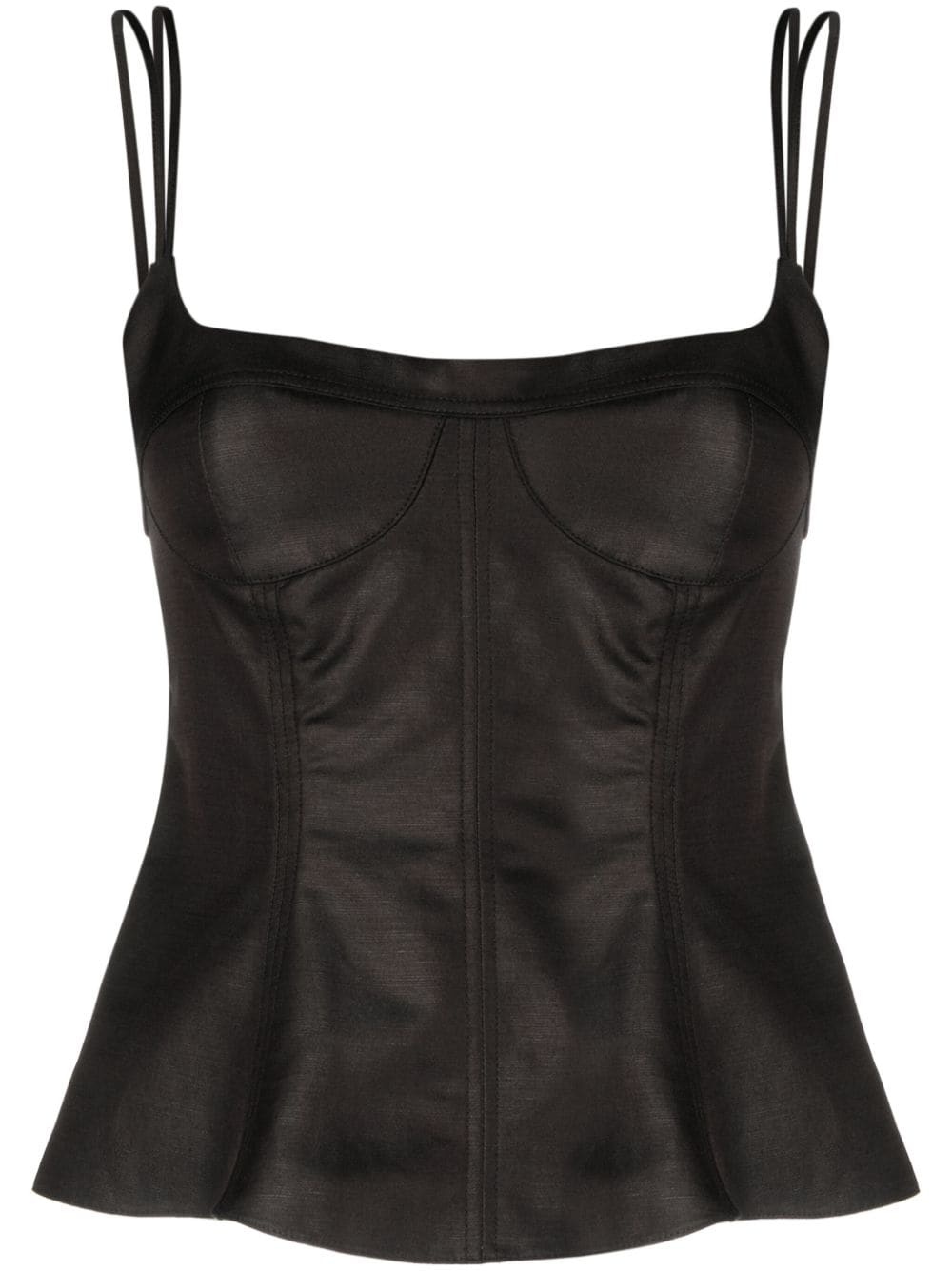 corset-style peplum tank top - 1