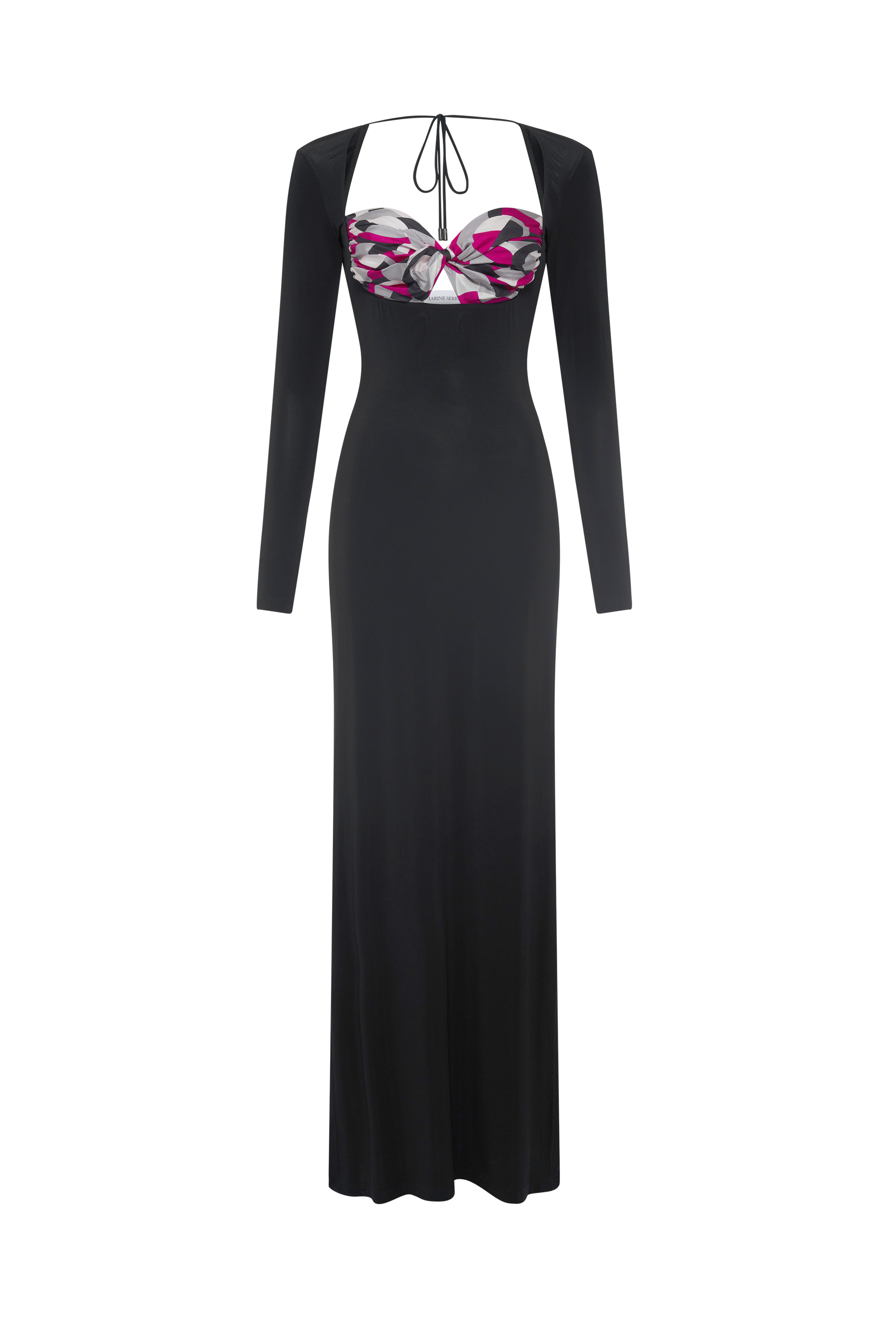 Regenerated Silk Scarves Long Fitted Dress - 8