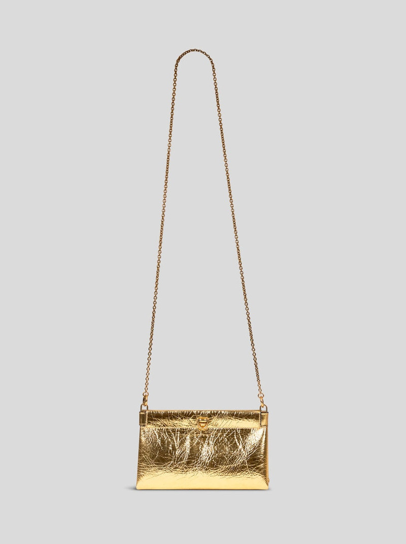 MINI LEATHER CLUTCH TALK WITH CHAIN SHOULDER STRAP 1