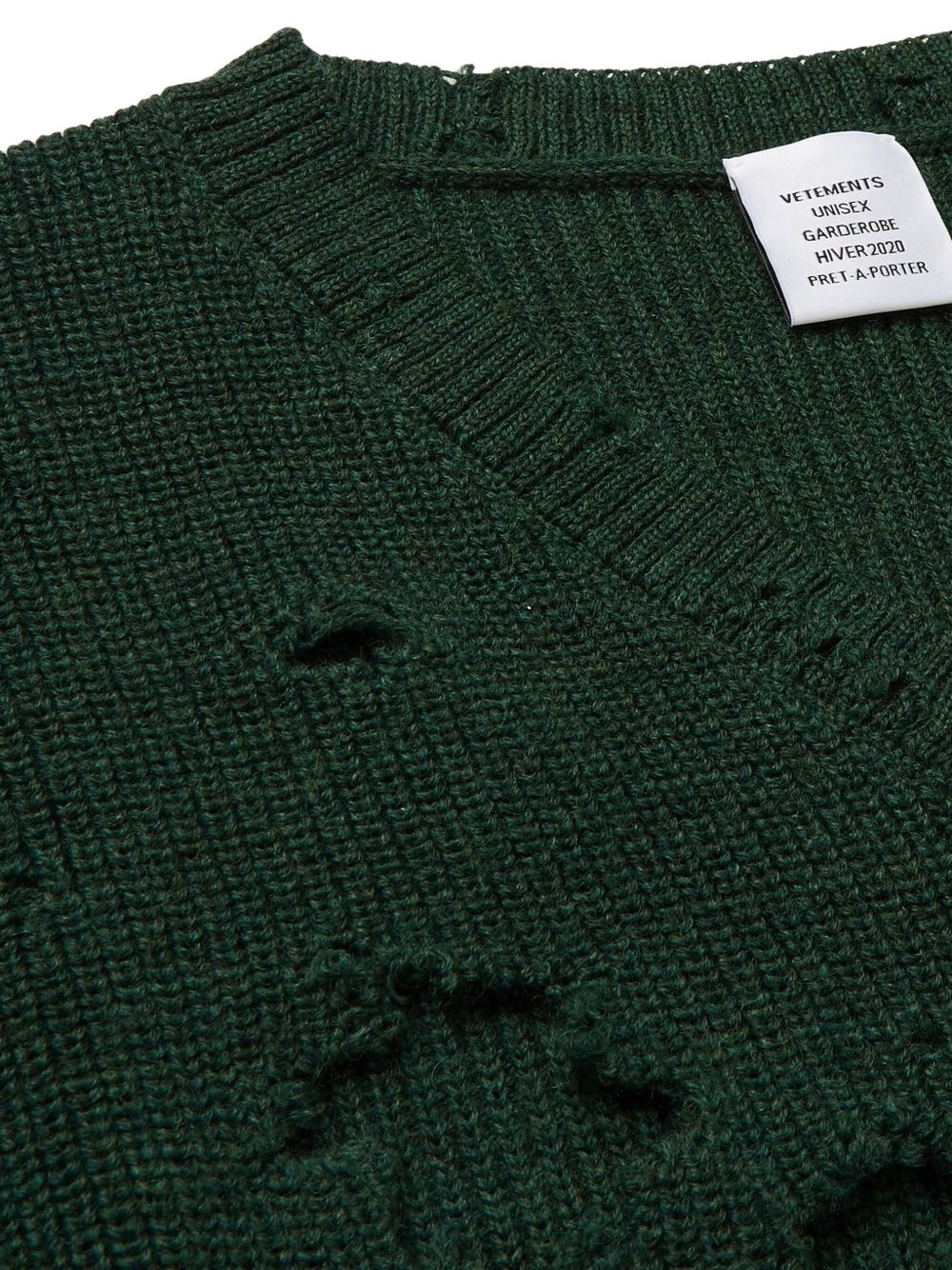 distressed-effect wool sweater - 6