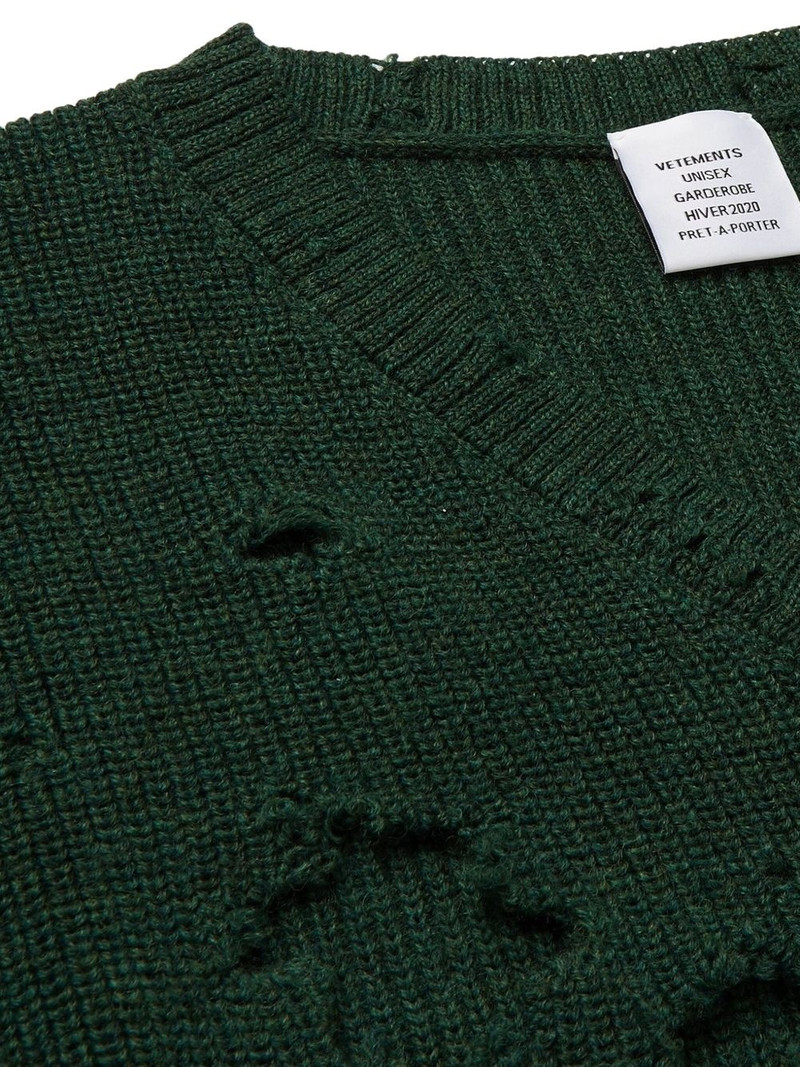 distressed-effect wool sweater 6