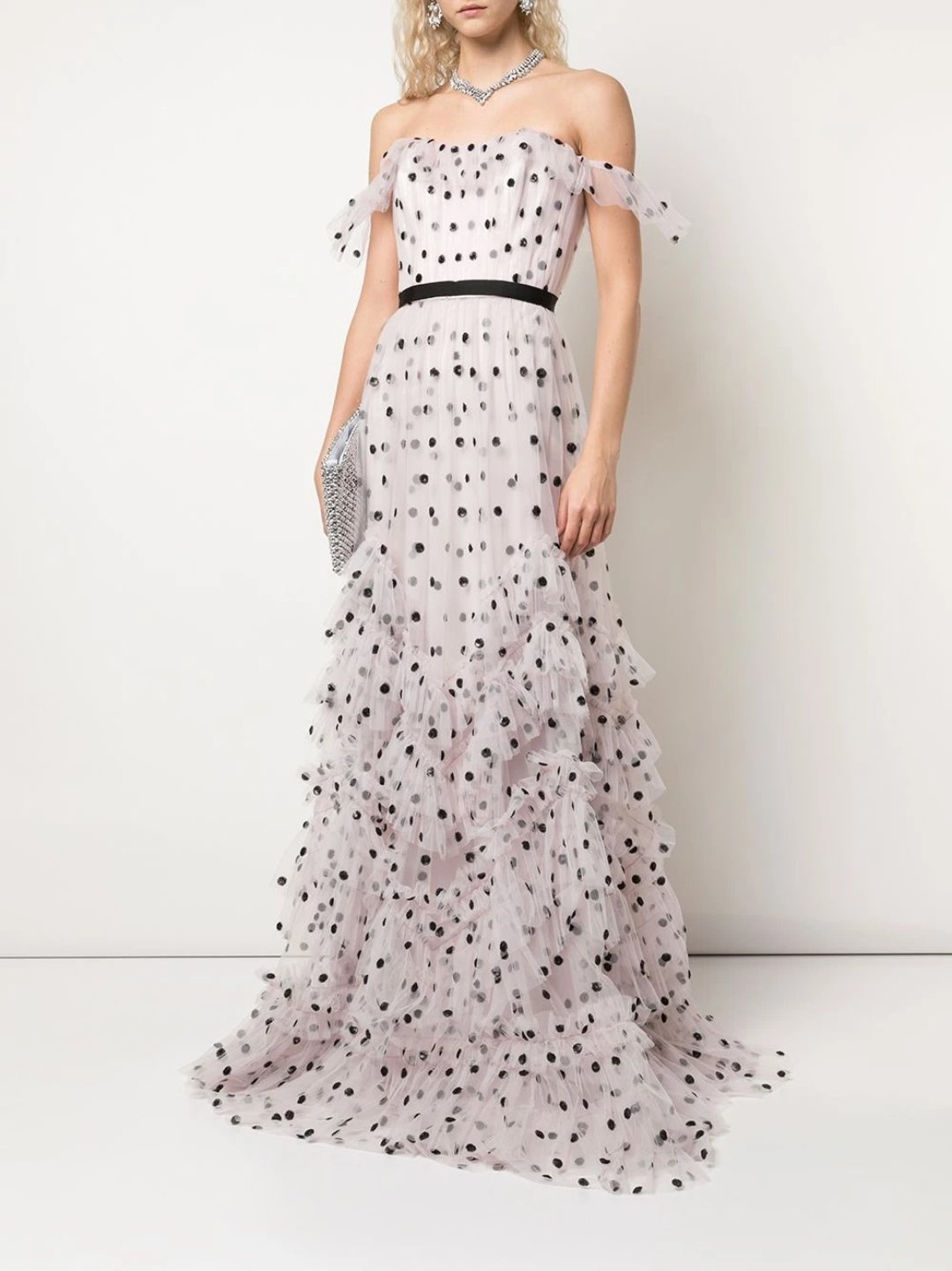 SEQUIN DOT TEXTURE GOWN - 1