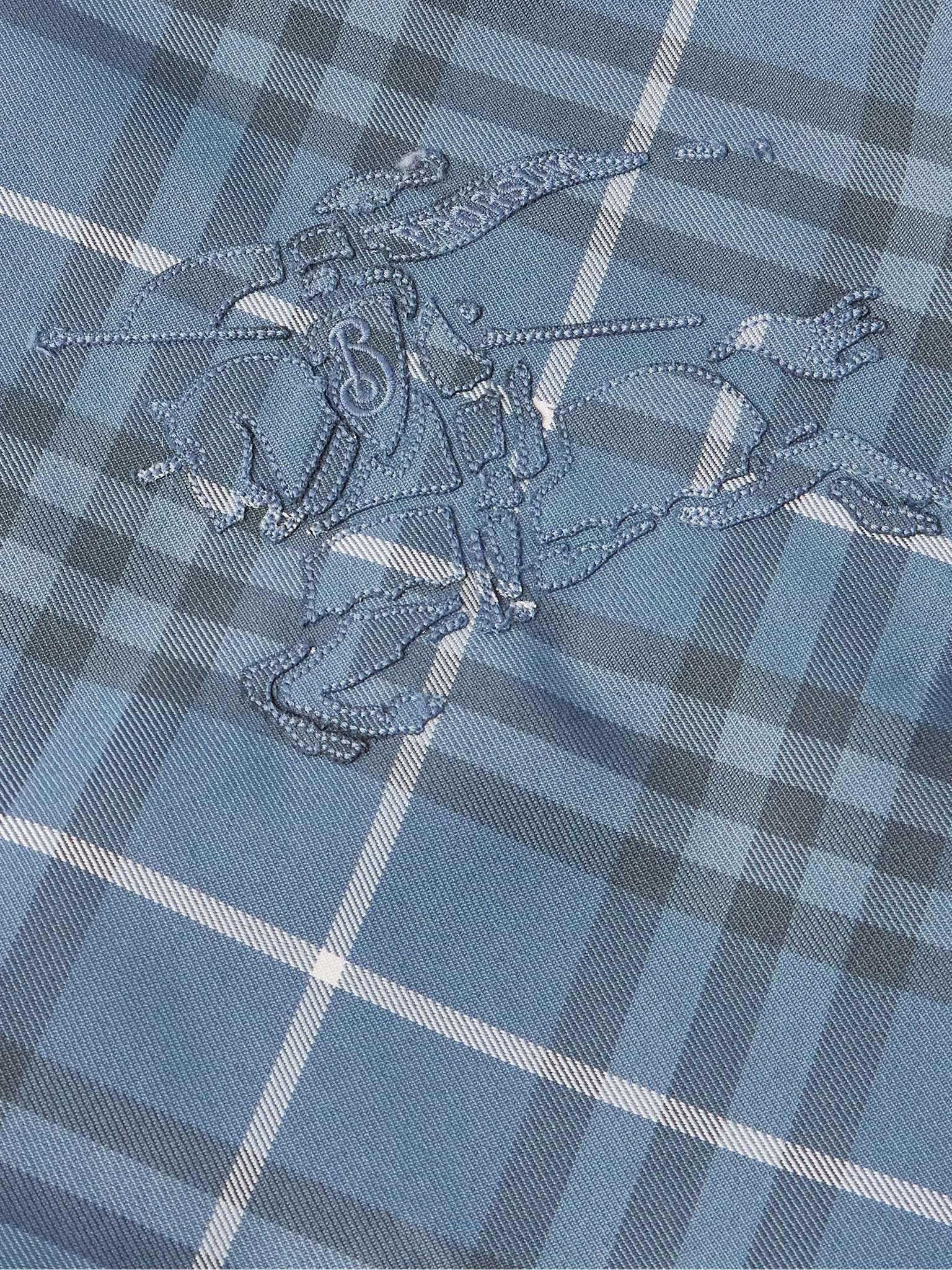 Oversized Reversible Logo-Appliquéd Checked Gabardine and Nylon Hooded Jacket - 5