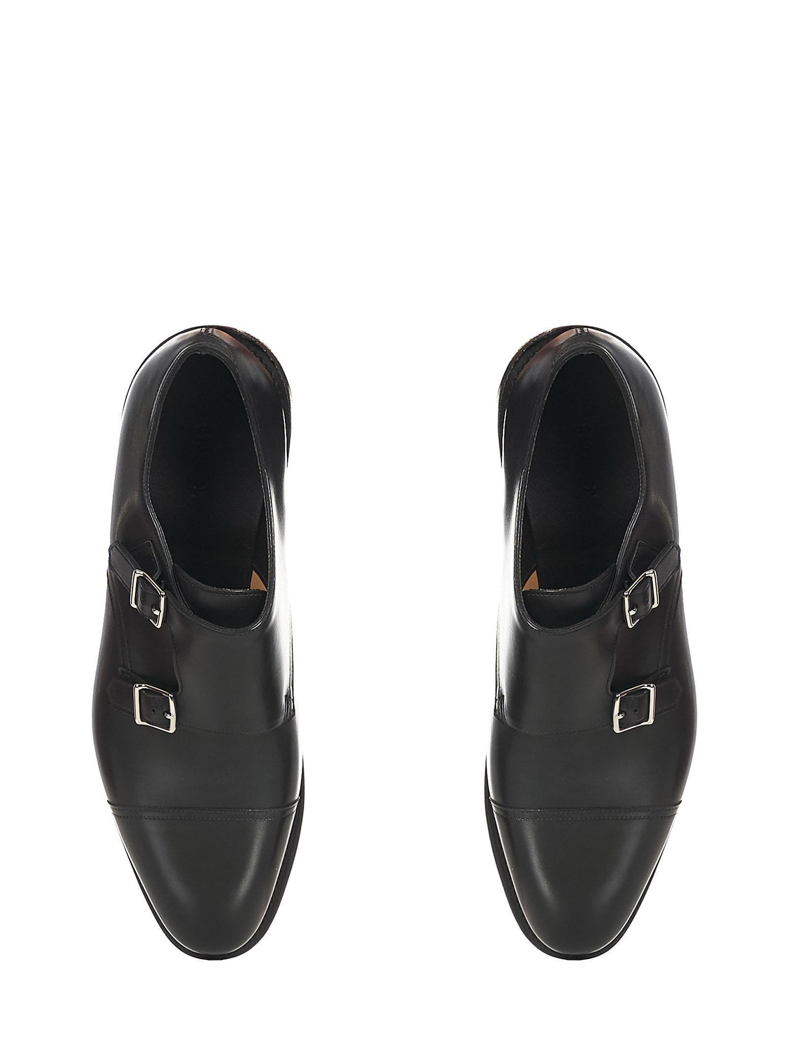 William lace-up in smooth black leather with double palladium finish buckle and double leather sole. - 4