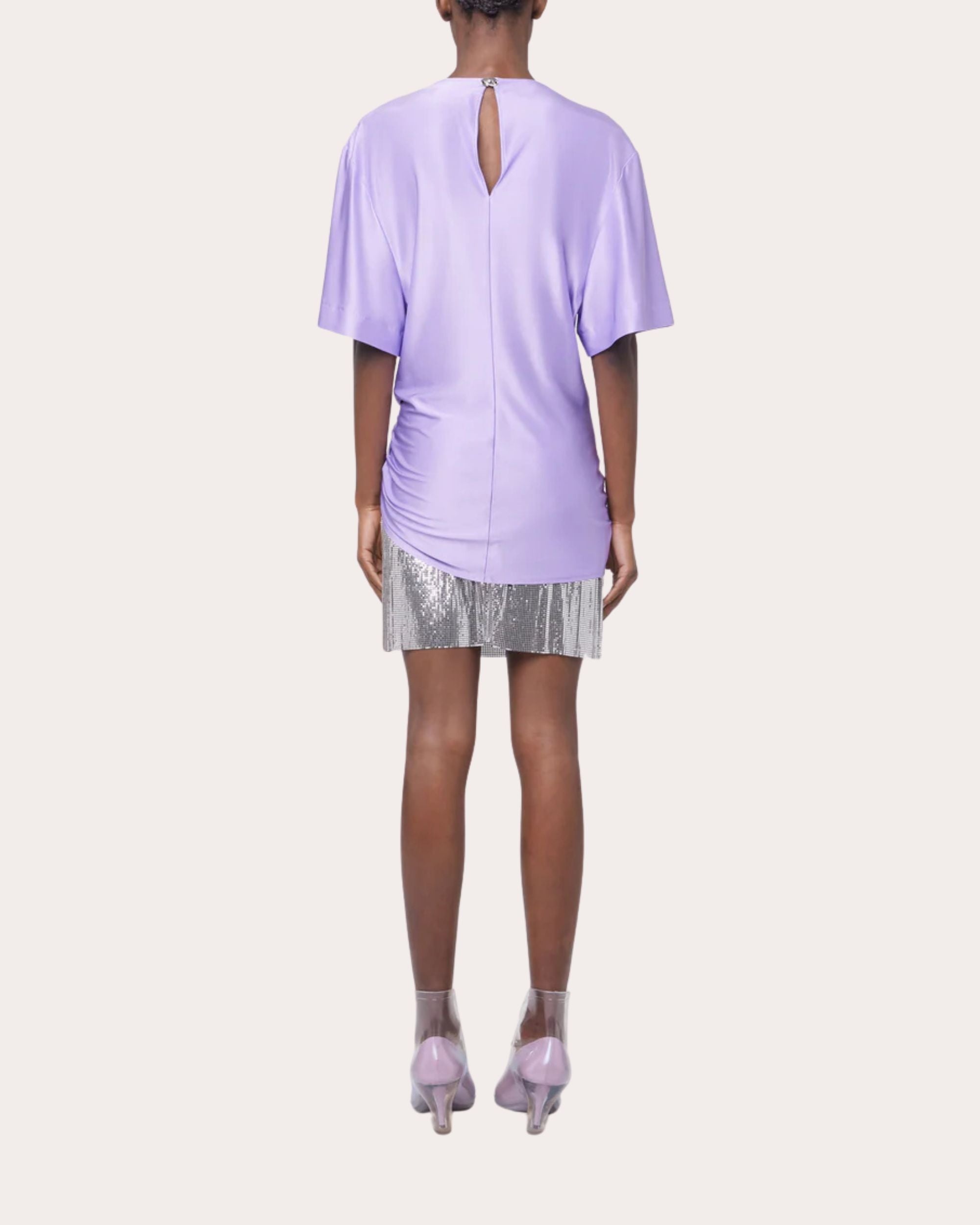 Knotted Satin Stretch-Jersey T-Shirt - 3