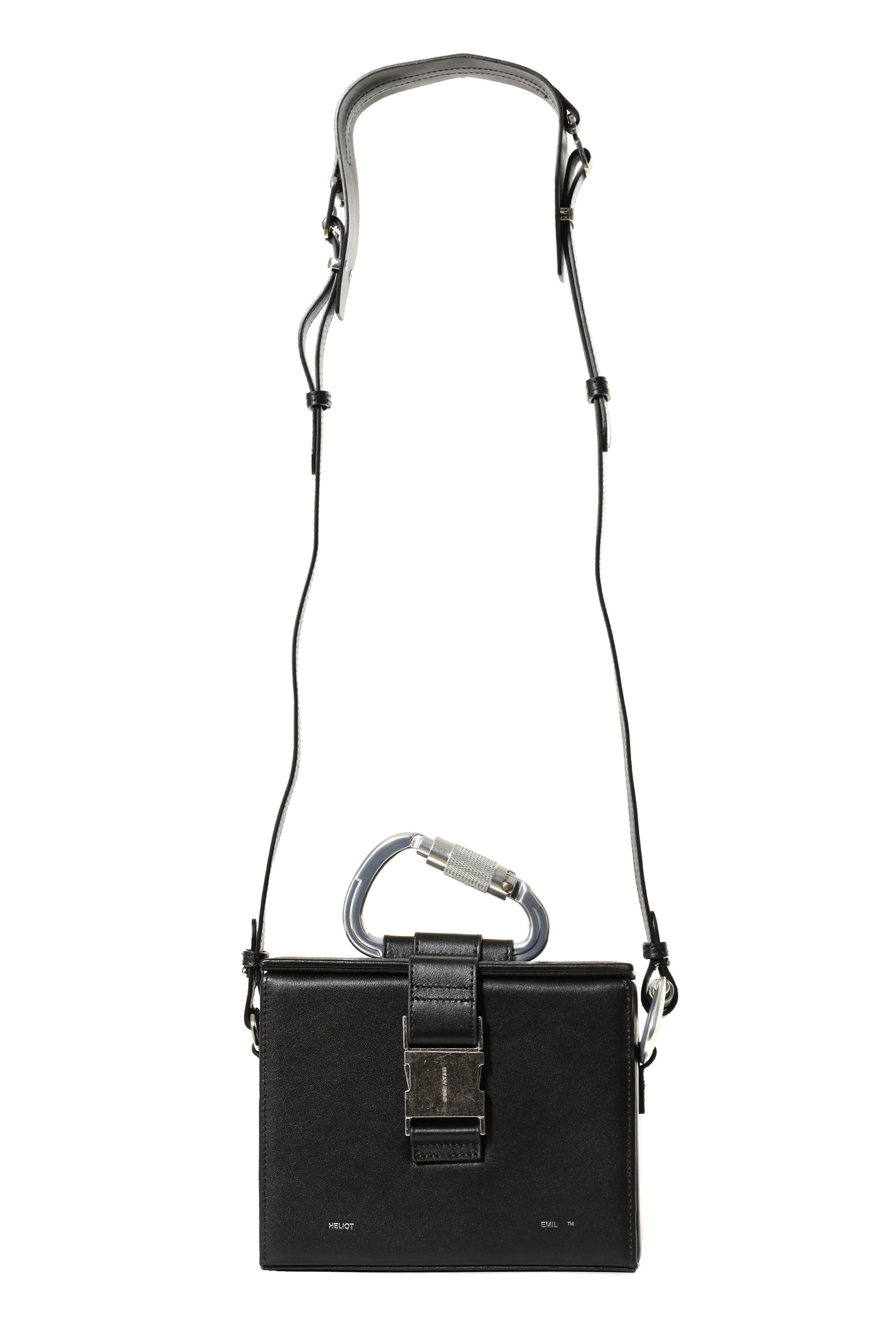LEATHER CARABINER BOX BAG / BLK - 1