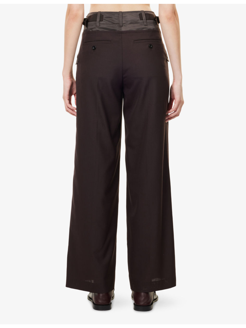Shell-Waistband Wide-Leg Woven Trousers - 4