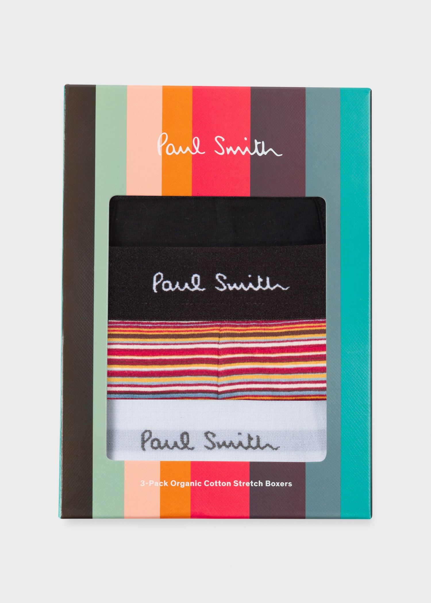 'Signature Stripe' and Plain Boxer Briefs Three Pack - 2