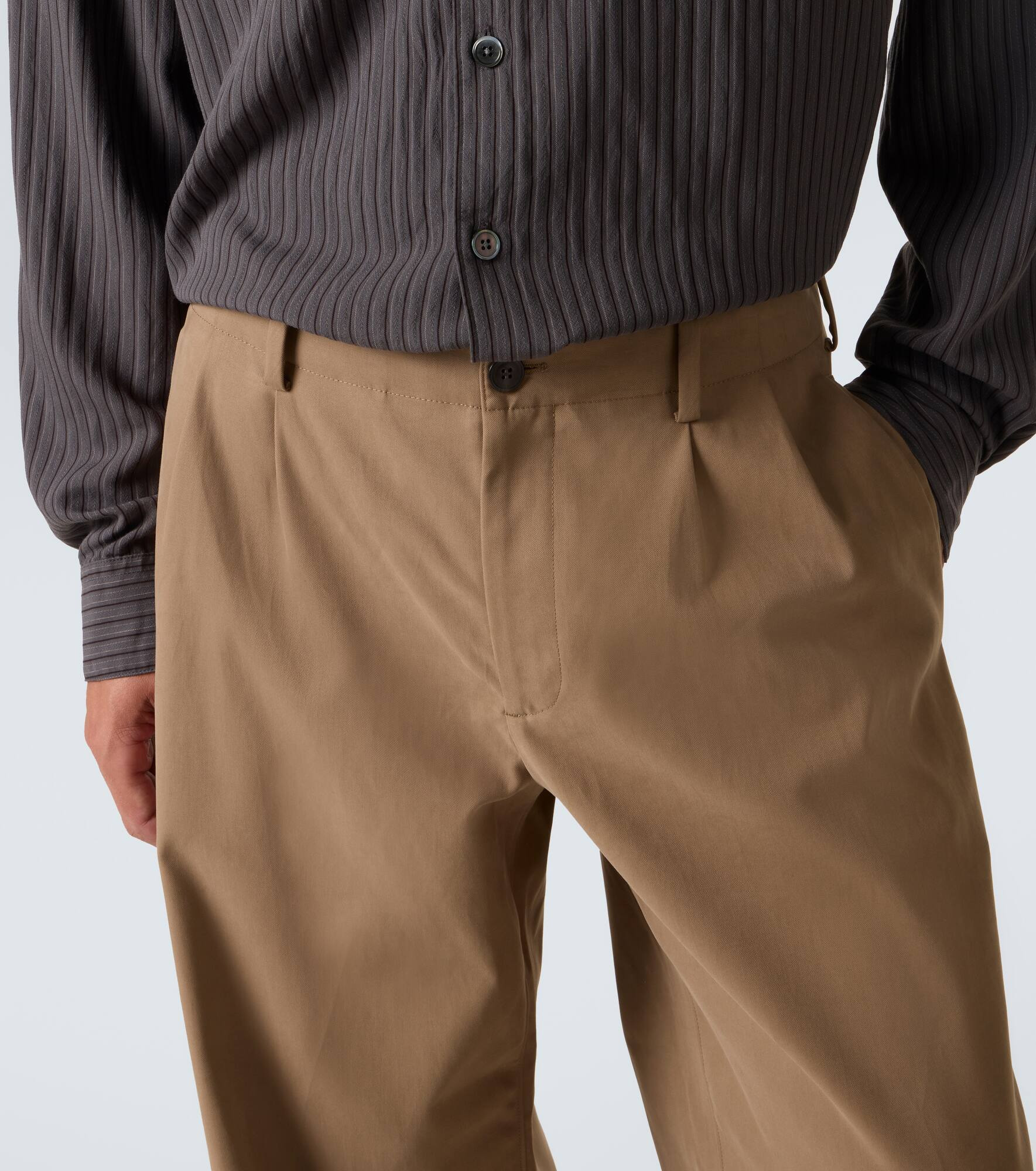 Bridge cotton twill wide-leg pants - 5