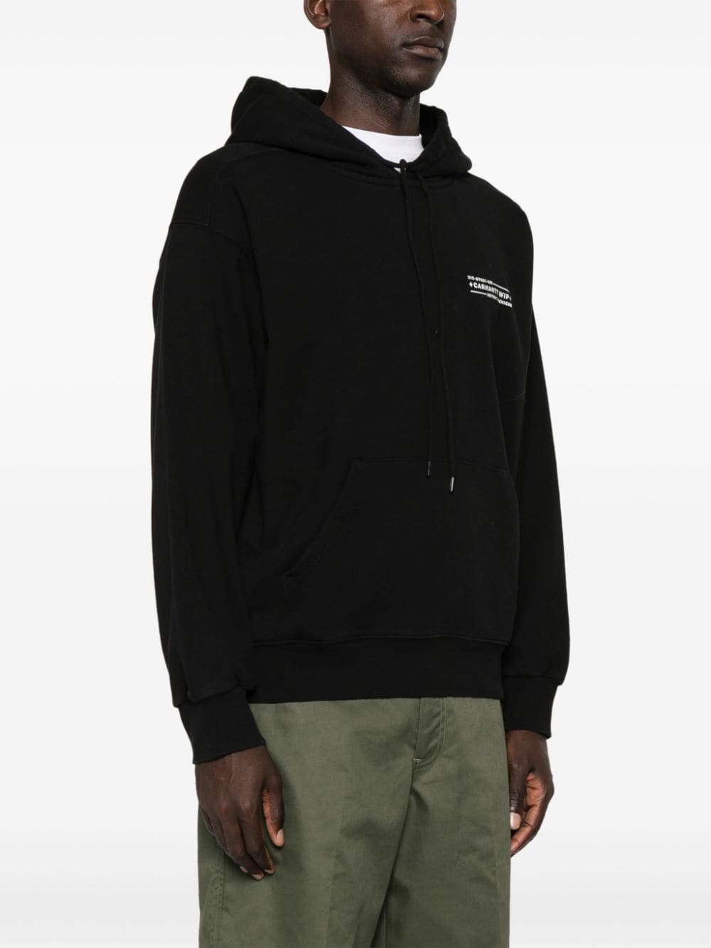 logo-print cotton hoodie - 4