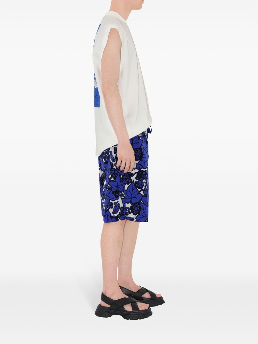 EKD-appliquÃ© leaf-print shorts - 3