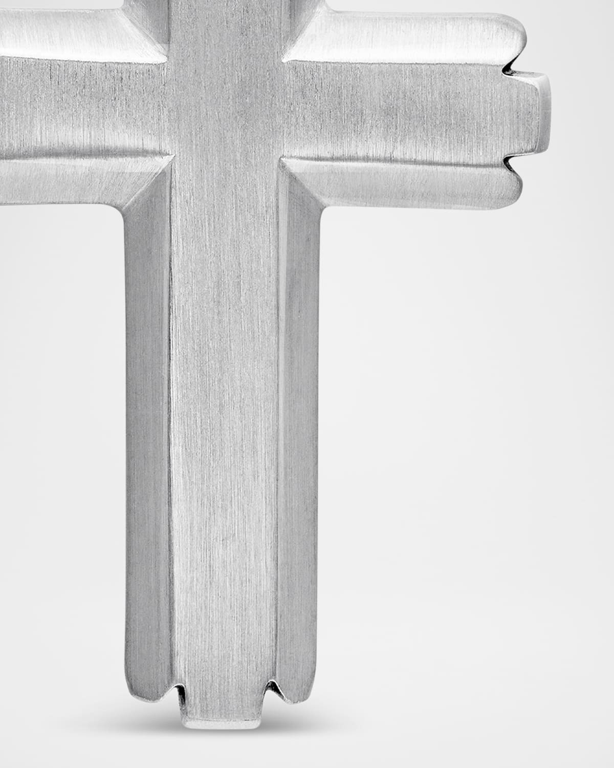 Men's Deco Cross Pendant in Silver, 34mm - 7