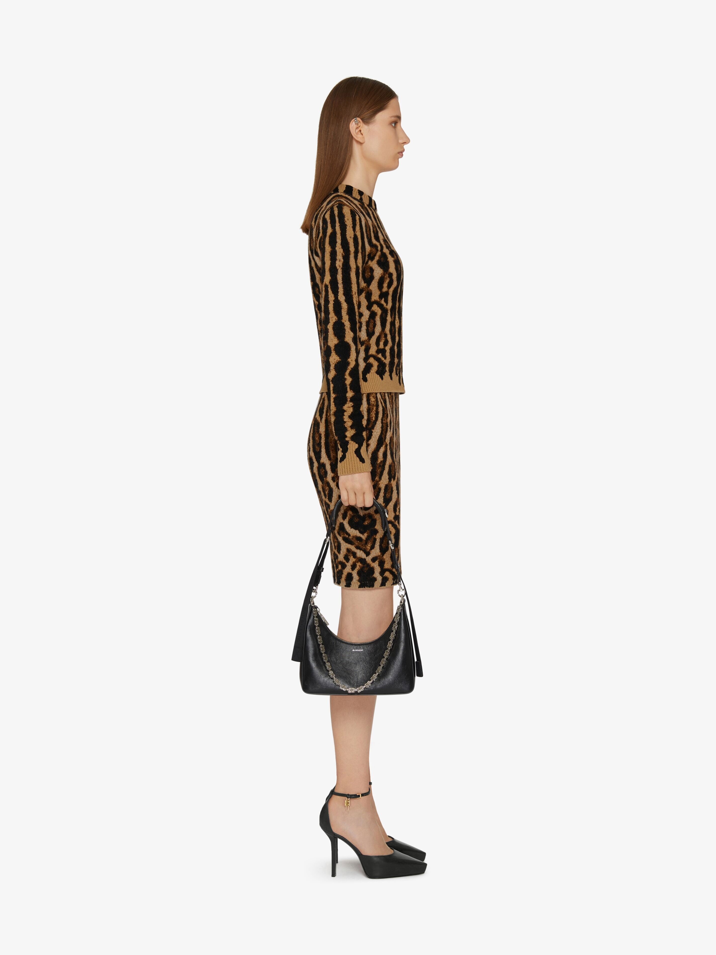 SKIRT IN LEOPARD KNITTED MOHAIR AND WOOL - 3