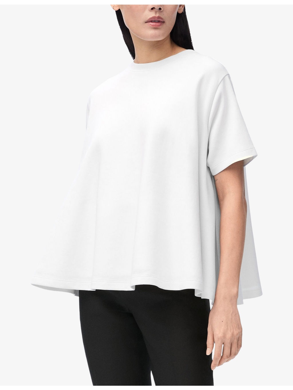 Trapeze Round-Neck Cotton-Blend Top - 3