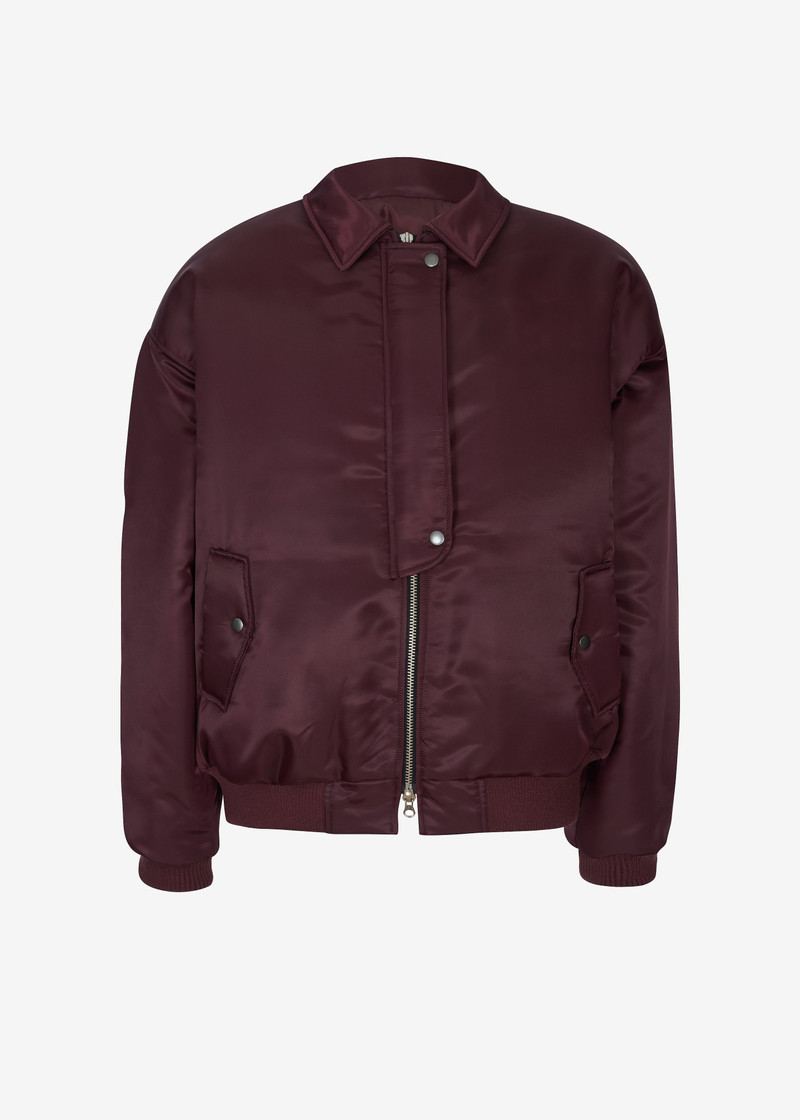 Nalden Padded Bomber Jacket - Burgundy 1