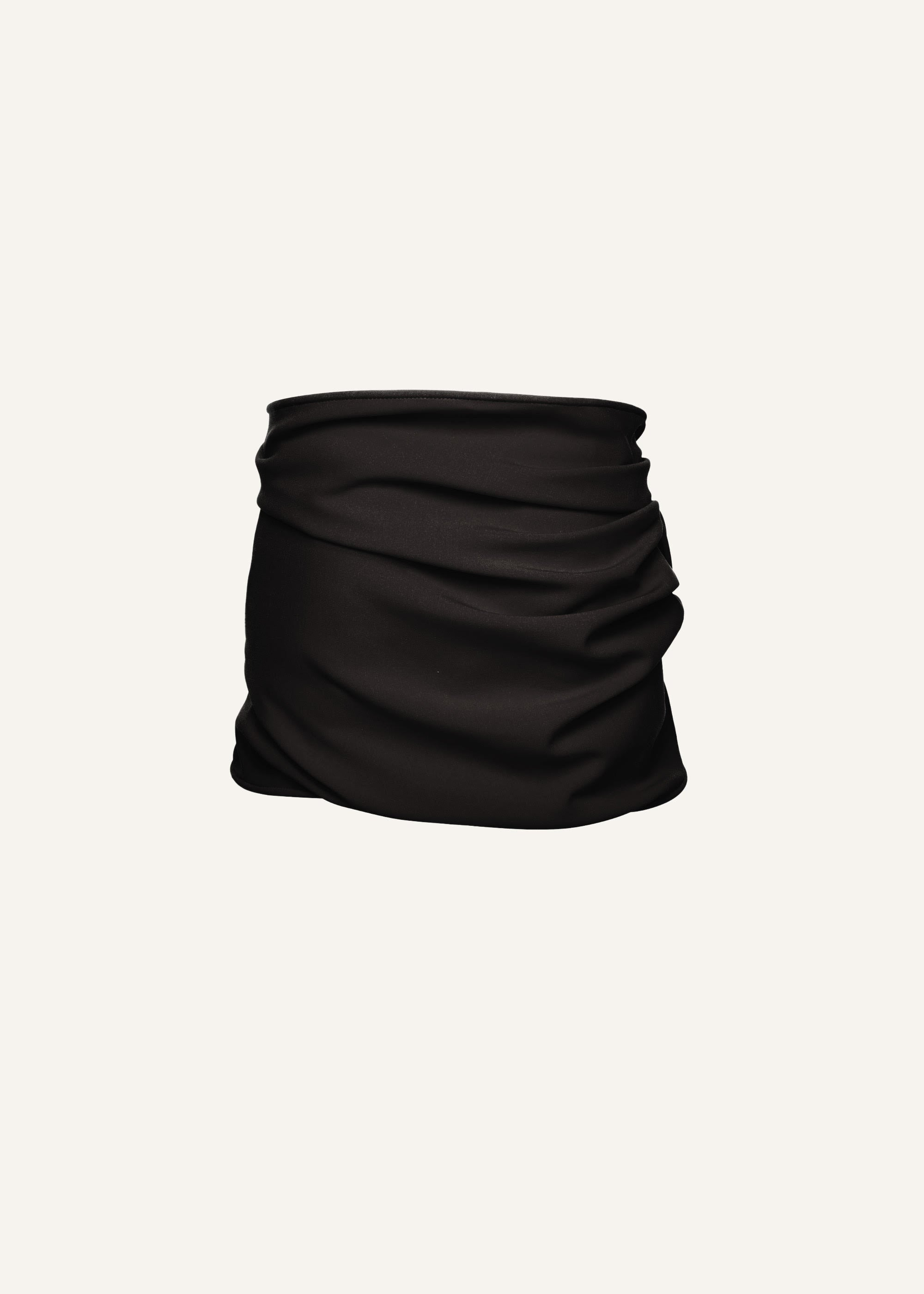 Wool rose mini skirt in black - 2